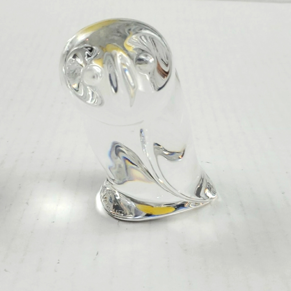 Vintage Lead Crystal Paperweight Owl figurine